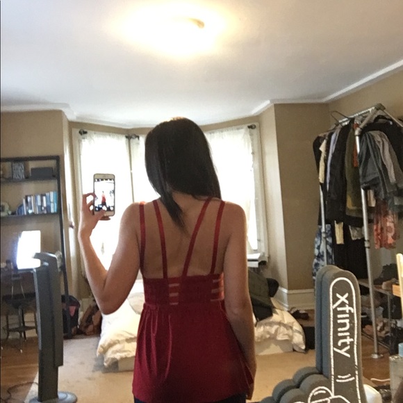 Red strappy cut out tank! - Picture 2 of 3